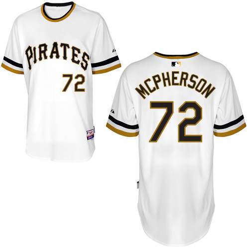 Kyle McPherson #72 Youth Baseball Jersey-Pittsburgh Pirates Authentic Alternate White Cool Base MLB Jersey